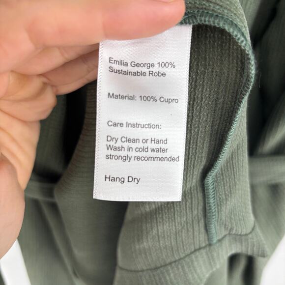 Emilia George maternity robe sustainable green one size NWT cupro dry clean - Picture 8 of 9